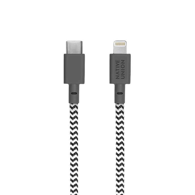 BELT CABLE XL ZEBRA (USB-C TO LIGHTNING)